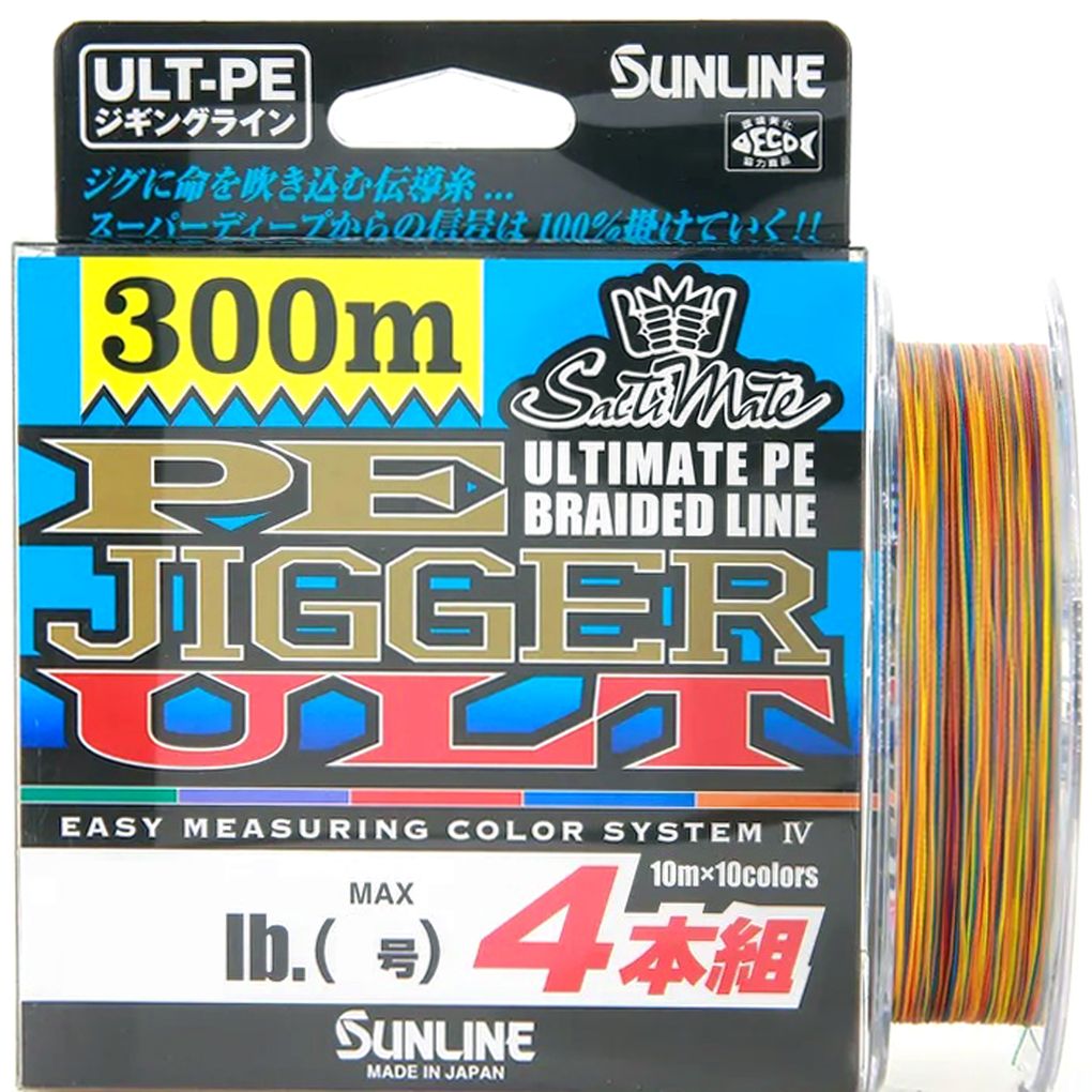 

Шнур Sunline PE Jigger ULT (4braid) 300м #2.5/0.260мм 40lb/18.5кг, Разноцветный, PE JIGGER ULT (4braid) 300м