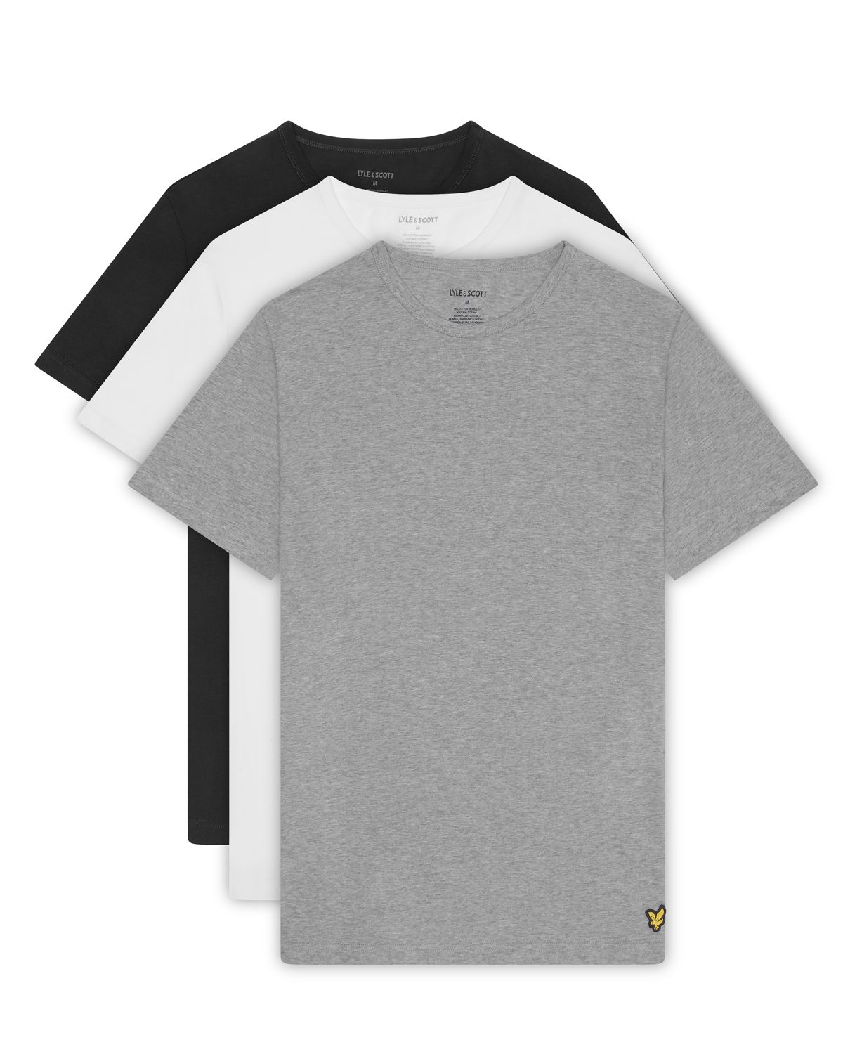 Комплект футболок мужских Lyle & Scott Basic 3 Pack T-shirt черных XL