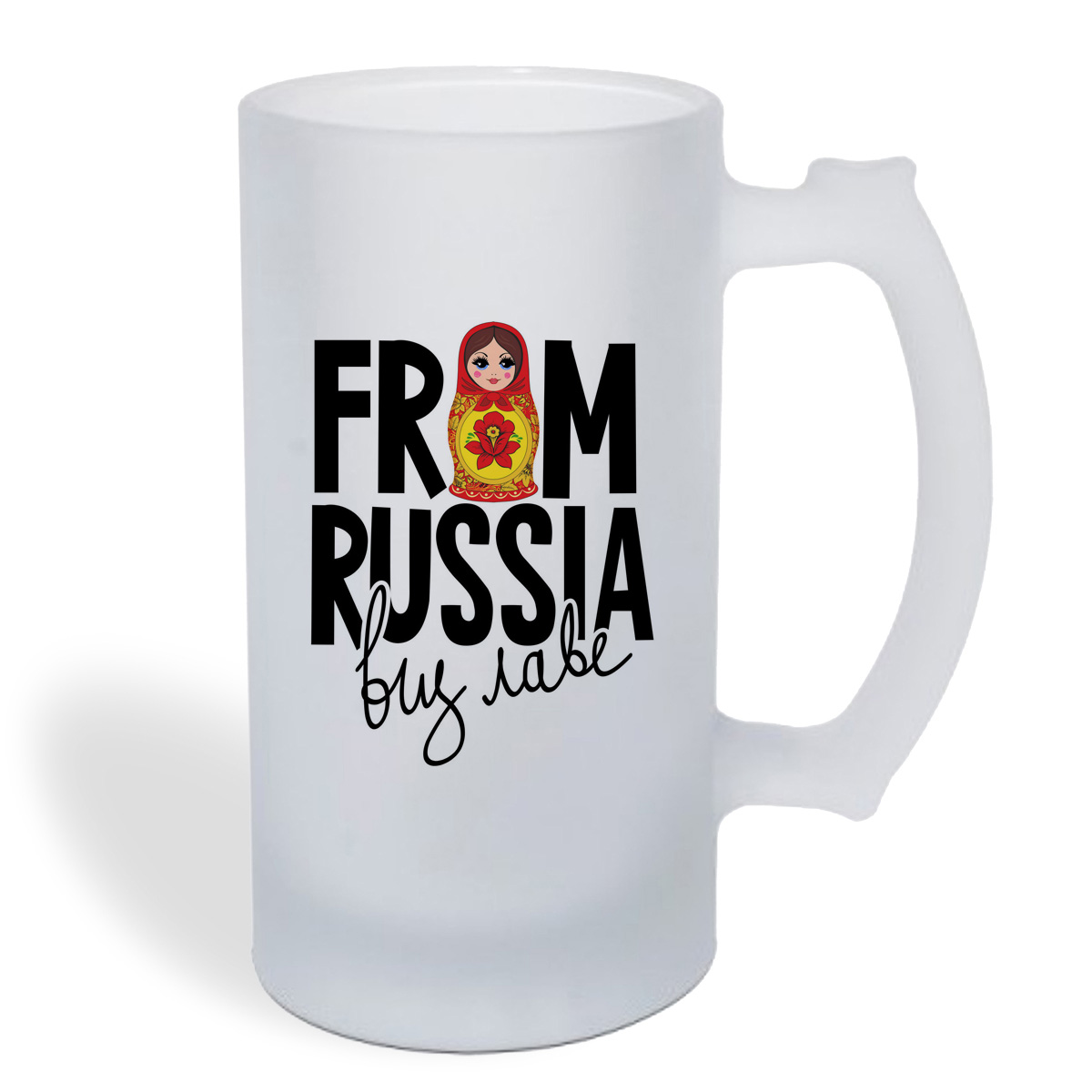 

Кружка пивная CoolPodarok Прикол. From Russia матрешка