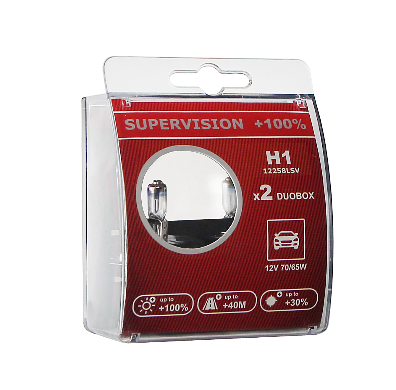 Лампа H1 +100% Supervision 12v Duobox 2шт LEDO 12258LSV