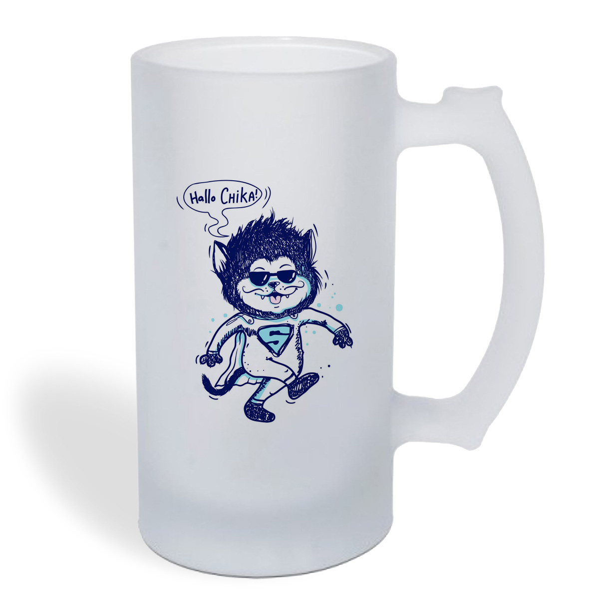 

Кружка пивная CoolPodarok Иллюстрация. Кот в костюме супермена