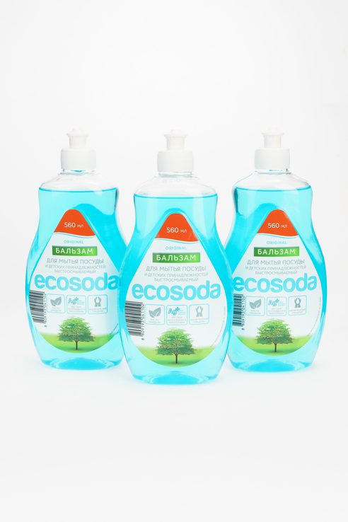 фото Mama lemon бальзам для мытья посуды ecosoda, 3 шт. х 560 мл