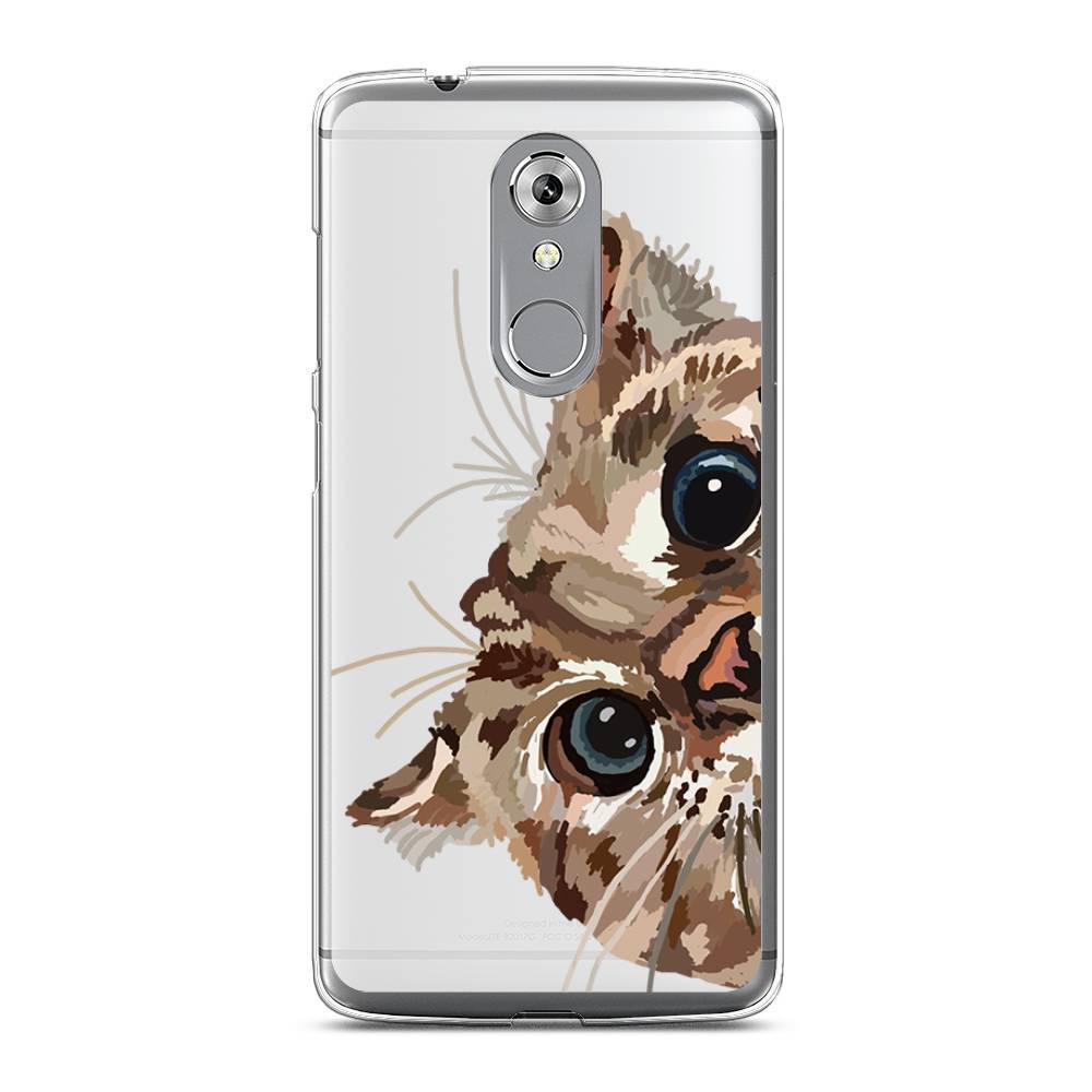 

Чехол на ZTE Axon 7 "Любопытный кот", Коричневый;синий;черный, 131450-1