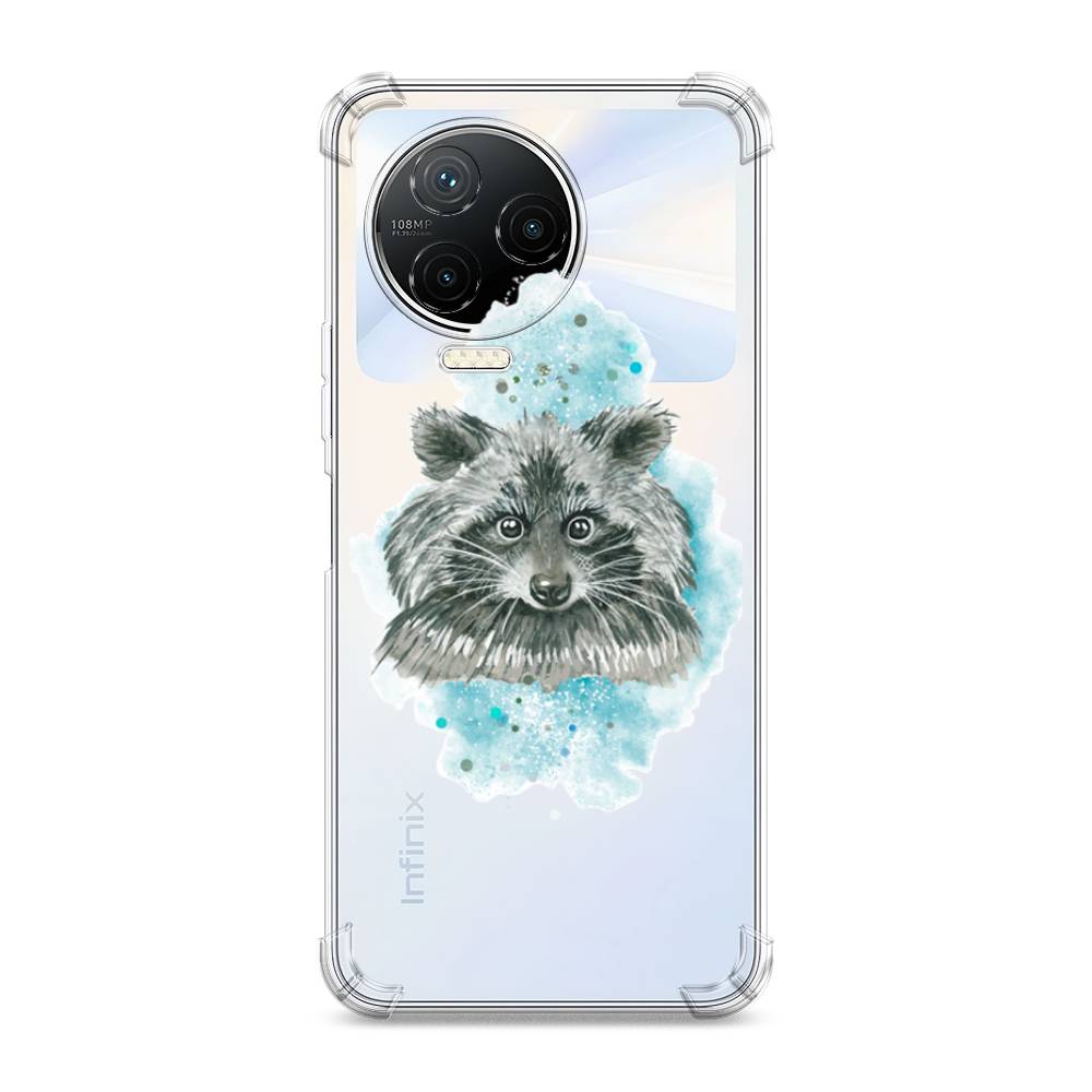 

Чехол Awog на Infinix Note 12 Pro 4G/ Note 12 (2023) "Енот в голубом облаке", Голубой, 3103051-1