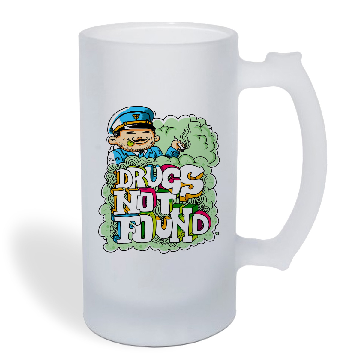 

Кружка пивная CoolPodarok Прикол. Полицейский drugs not found