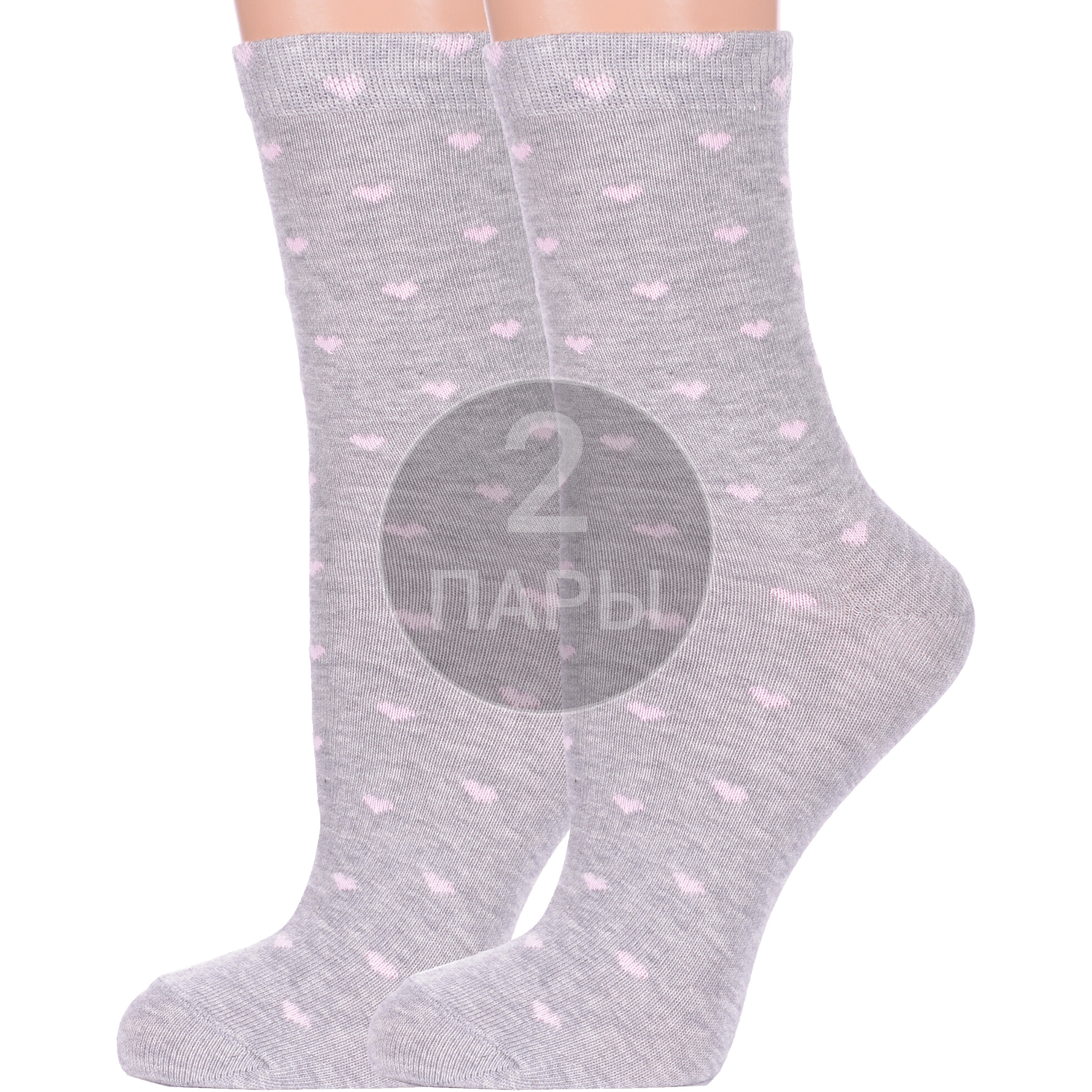 Комплект носков женских Para Socks 2-L1D3 серых 25, 2 пары