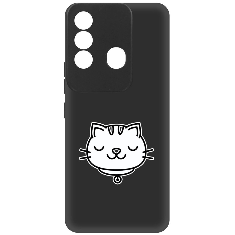 

Чехол-накладка Krutoff Soft Case Черно-белая кошка для ITEL Vision 3 Plus черный