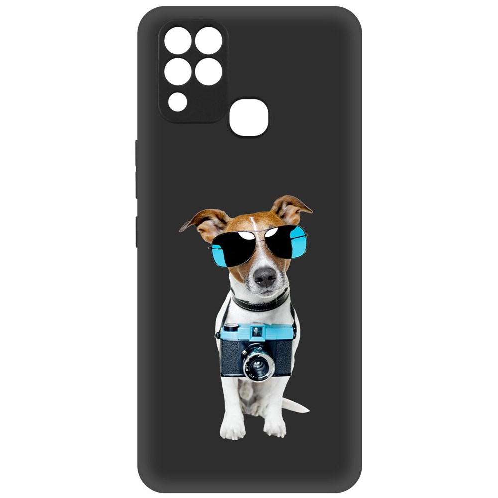 

Чехол-накладка Krutoff Soft Case Пес-турист для INFINIX Hot 11 черный
