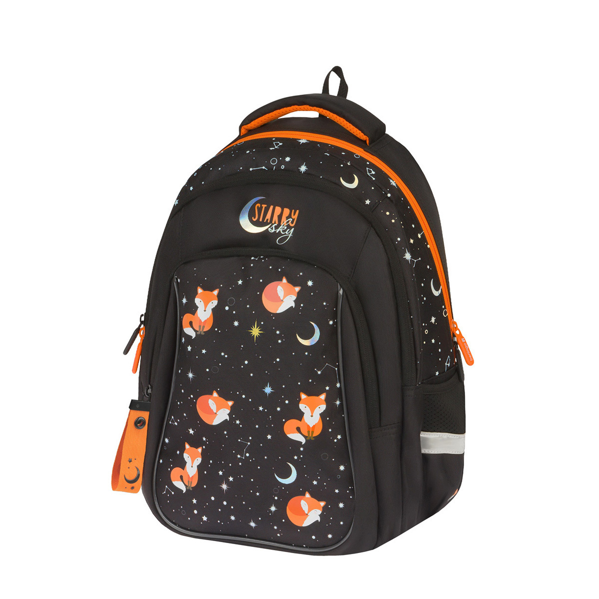 Детские рюкзаки Berlingo Comfort черный оранжевый.