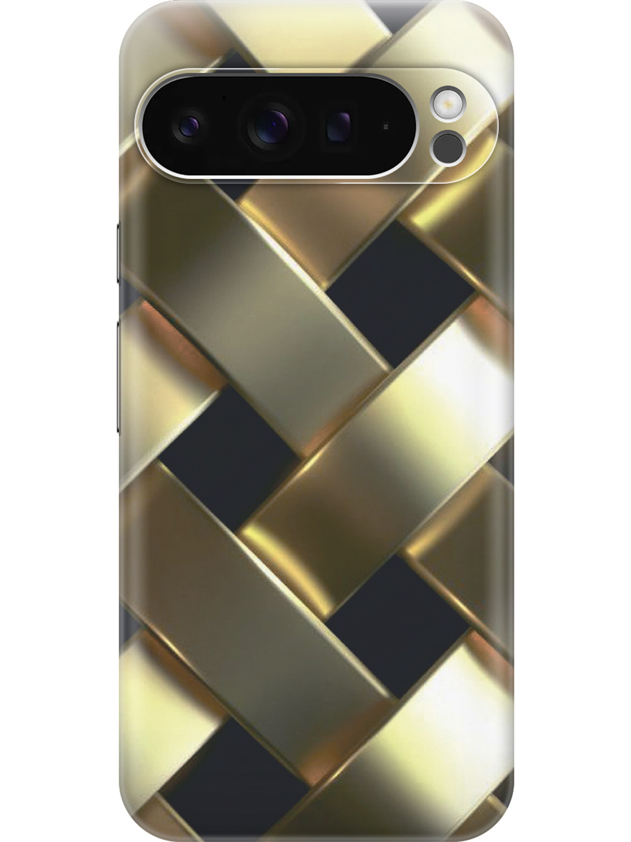 

Силиконовый чехол на Google Pixel 9 pro с принтом "Золотистое плетение", Прозрачный;золотистый;черный, 784810332