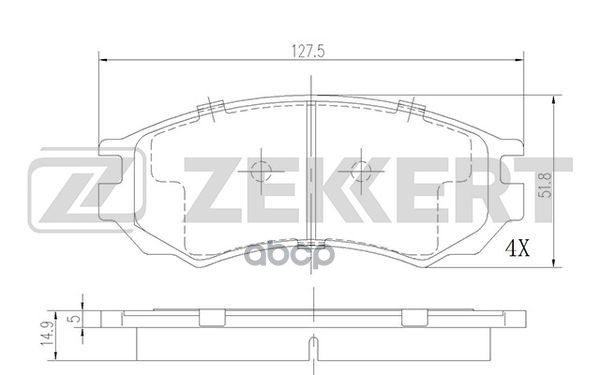 

Колодки Торм. Диск. Передн. Nissan Primera (P10) 90- Zekkert арт. bs-2153, BS2153