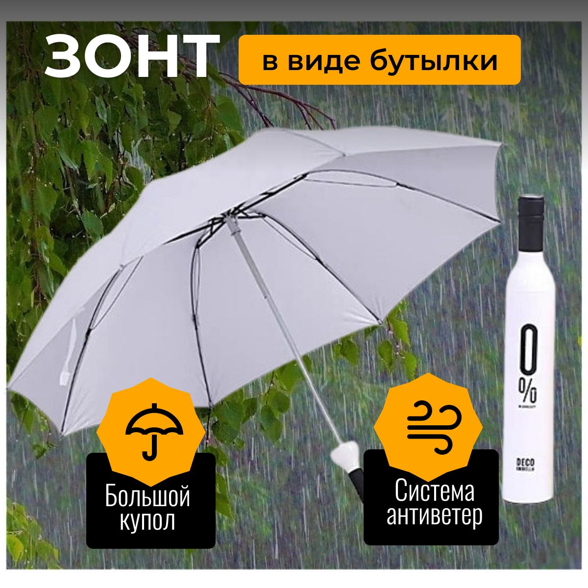 Зонт женский TOP-Store Bottle белый