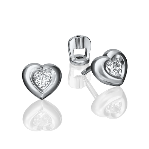 

Серьги пусеты из золота PLATINA jewelry 02-3685, фианит, 02-3685