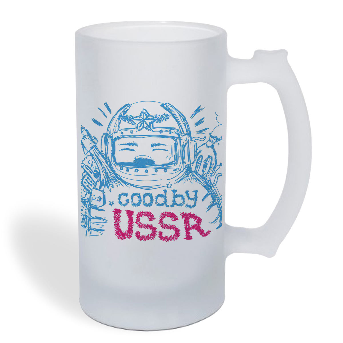 

Кружка пивная CoolPodarok Иллюстрация.Гудбай USSR