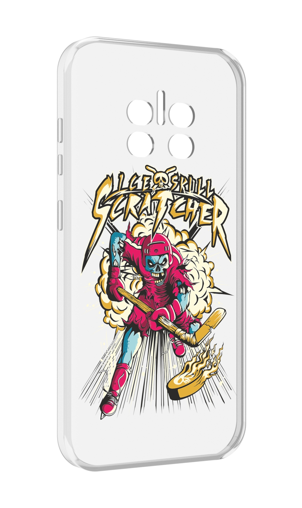 

Чехол MyPads нарисованный скелет хоккеист для Doogee V11, Прозрачный, Tocco