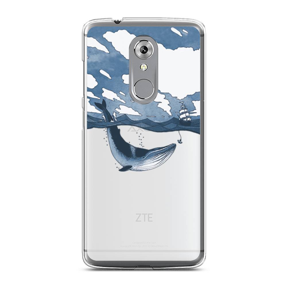 

Чехол на ZTE Axon 7 "Большой кит", Синий, 131450-1