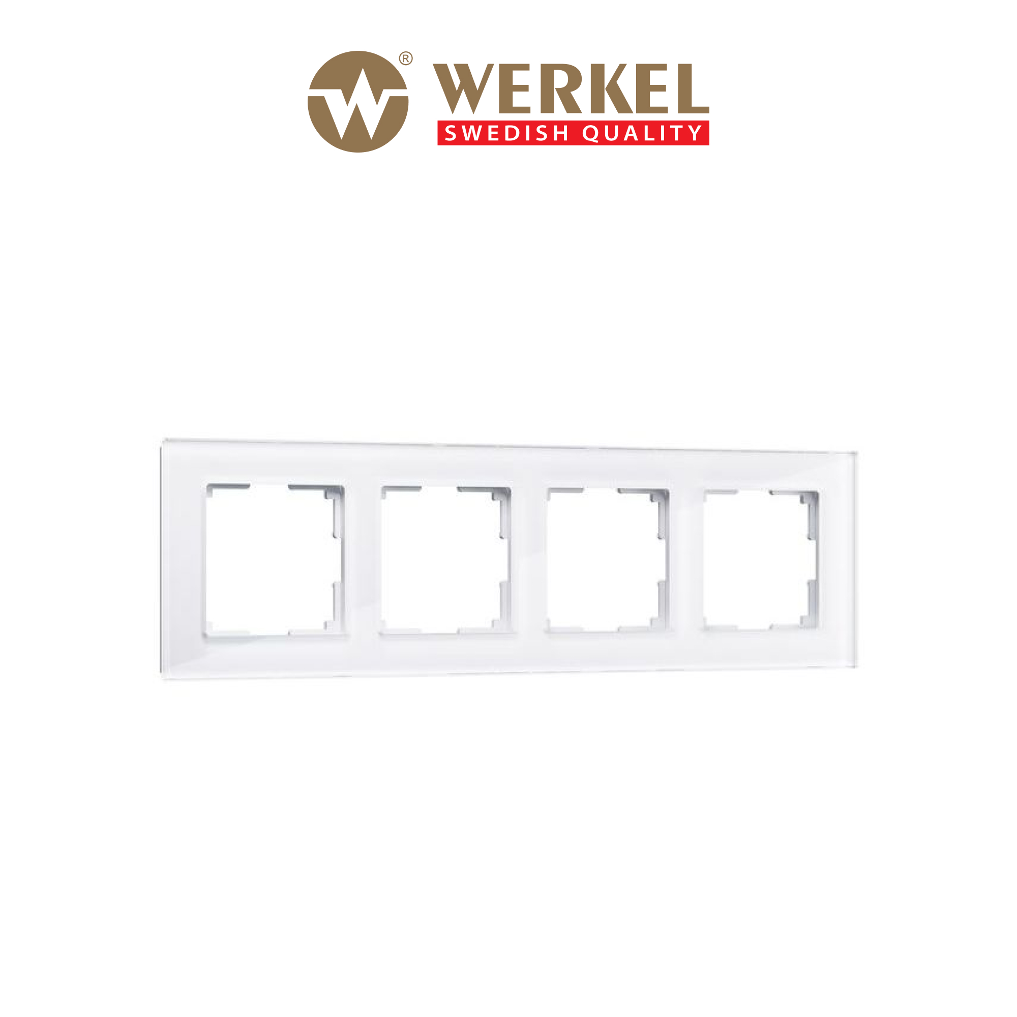 

Рамка для розетки / выключателя на 4 поста Werkel W0041101 Favorit белый стекло, Favorit