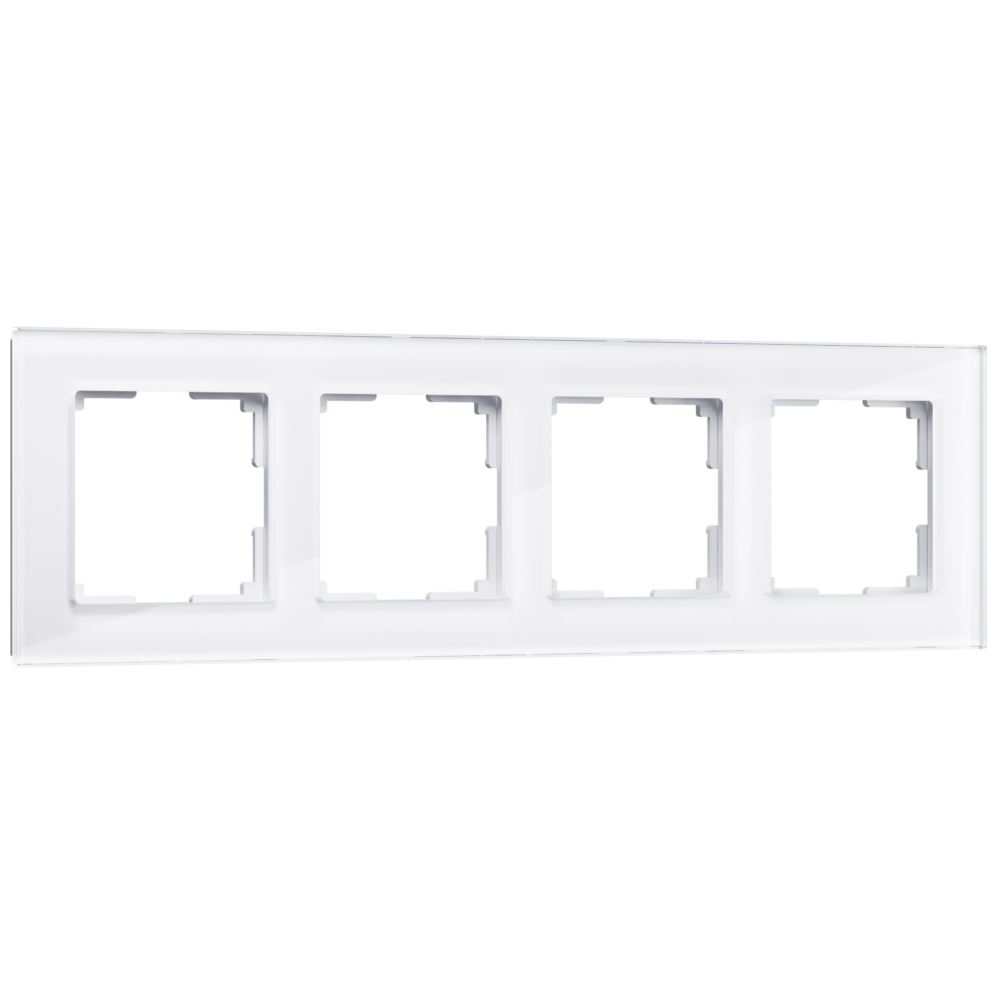 Рамка для розетки / выключателя на 4 поста Werkel W0041101  Favorit белый стекло рамка luxar art на 1 пост стекло мокко 4606400620617