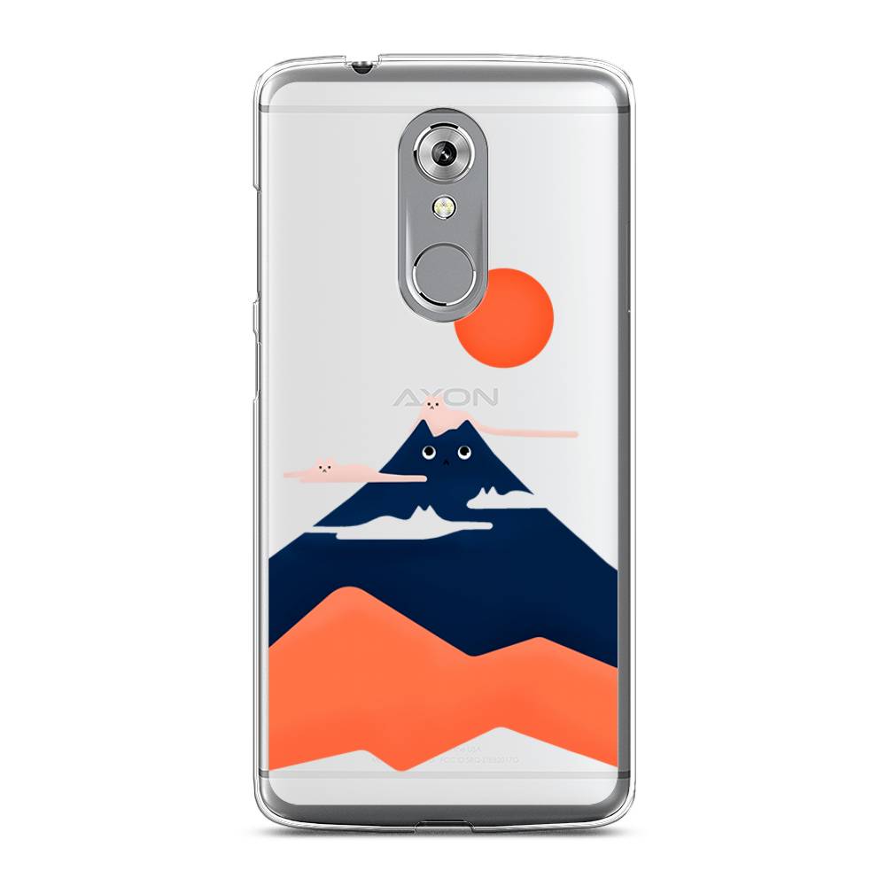 

Чехол на ZTE Axon 7 "Кот-гора", Черный;оранжевый, 131450-4