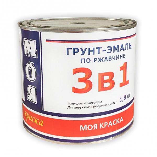 Грунт-Эмаль 3 в 1 Моя Краска зеленая 0,9 кг