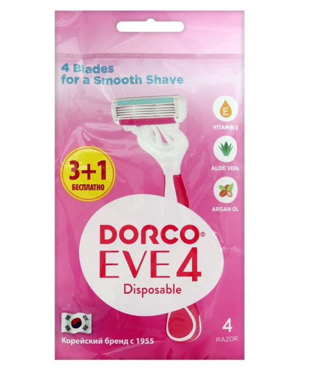 Одноразовый женский бритвенный станок Dorco Eve 4 Disposable 4 Pack 4 шт одноразовый бритвенный станок dorco 5 шт