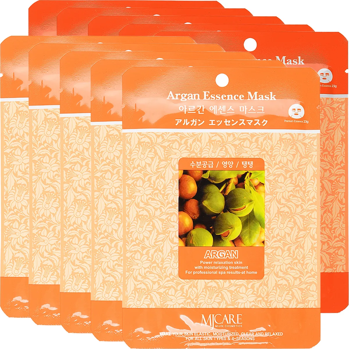 

Маска для лица Mijin Argana Essence Mask 23 г x 10 шт, 8809220805707