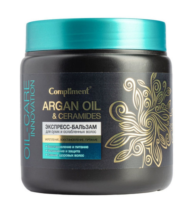 Экспресс-бальзам для сухих и ослабленных волос Compliment ARGAN OIL  CERAMIDES 500 мл