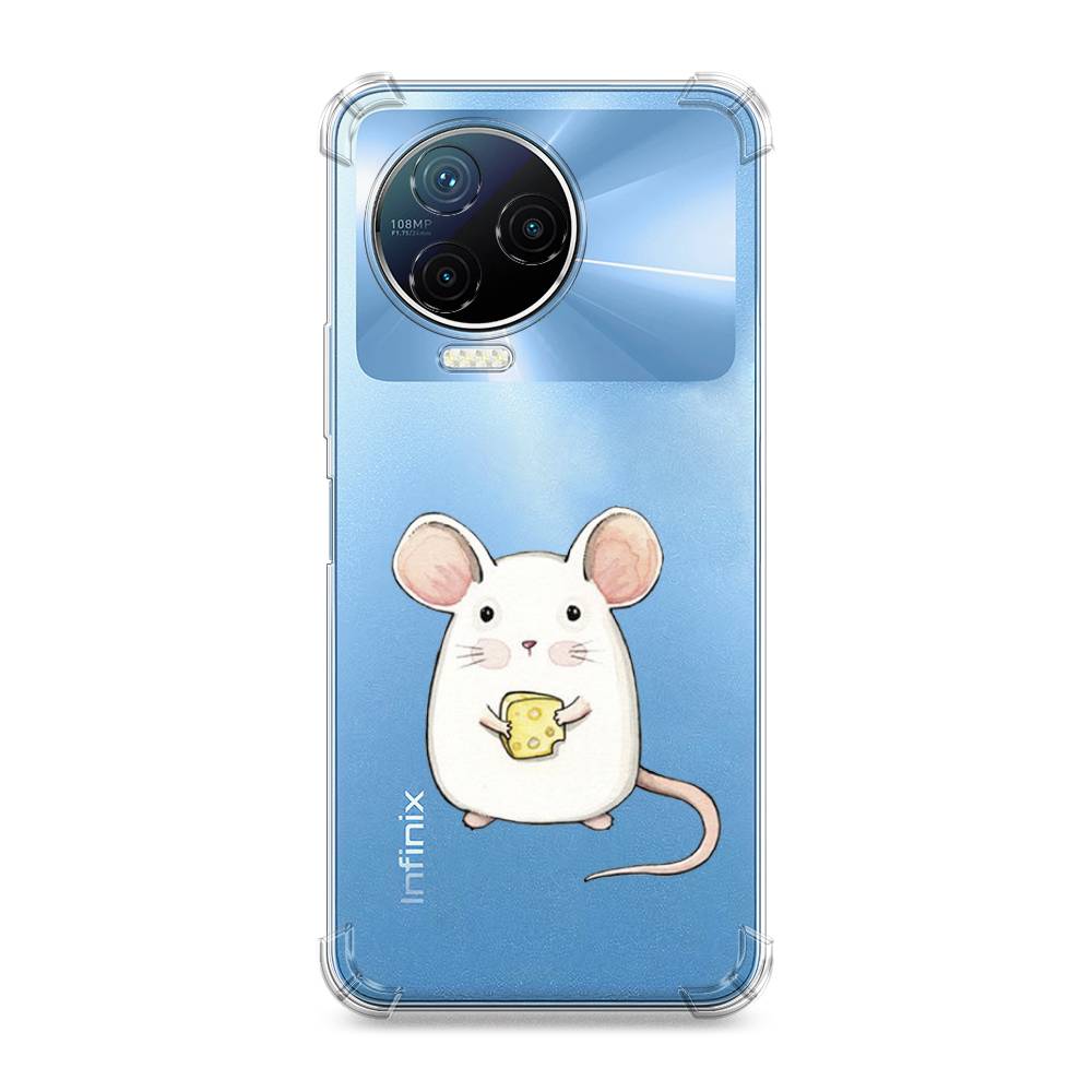 

Чехол Awog на Infinix Note 12 Pro 4G/ Note 12 (2023) "Мышка", Белый;розовый;прозрачный, 3102251-1