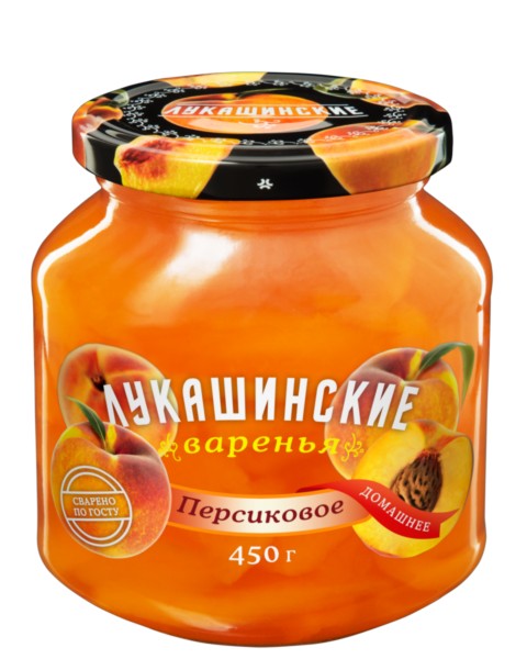 

Варенье ЛУКАШИНСКИЕ ВАРЕНЬЯ персиковое 450г