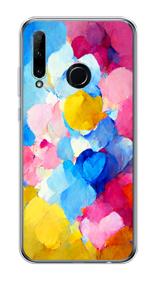 

Чехол на Honor 20e "Яркие пятна", Синий;голубой;желтый;розовый, 6104150-1