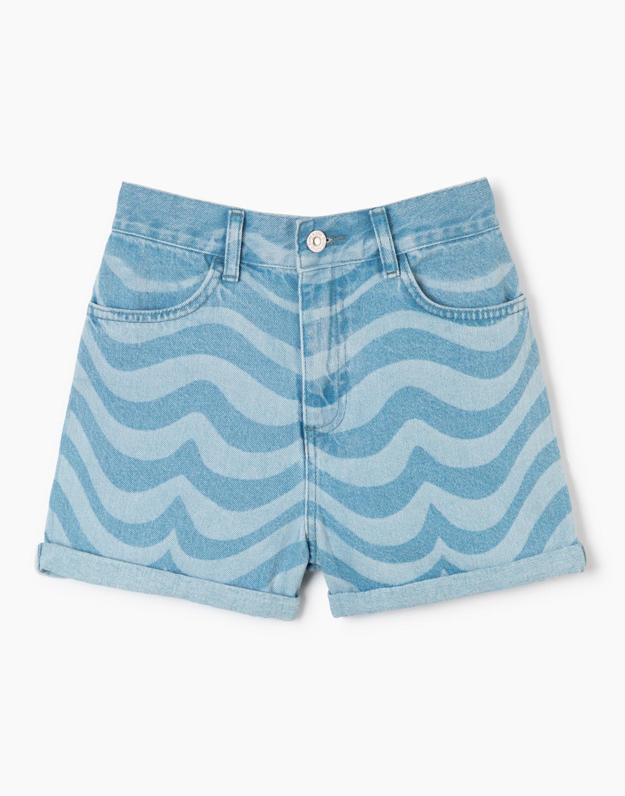 

Джинсовые шорты baggy с принтом для девочки р.158, Голубой, GSH010227