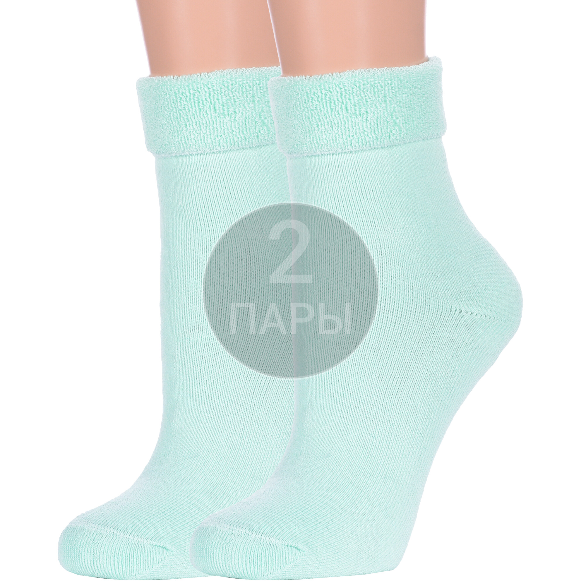 Комплект носков женских Para Socks 2-L2D005 бирюзовых 23, 2 пары