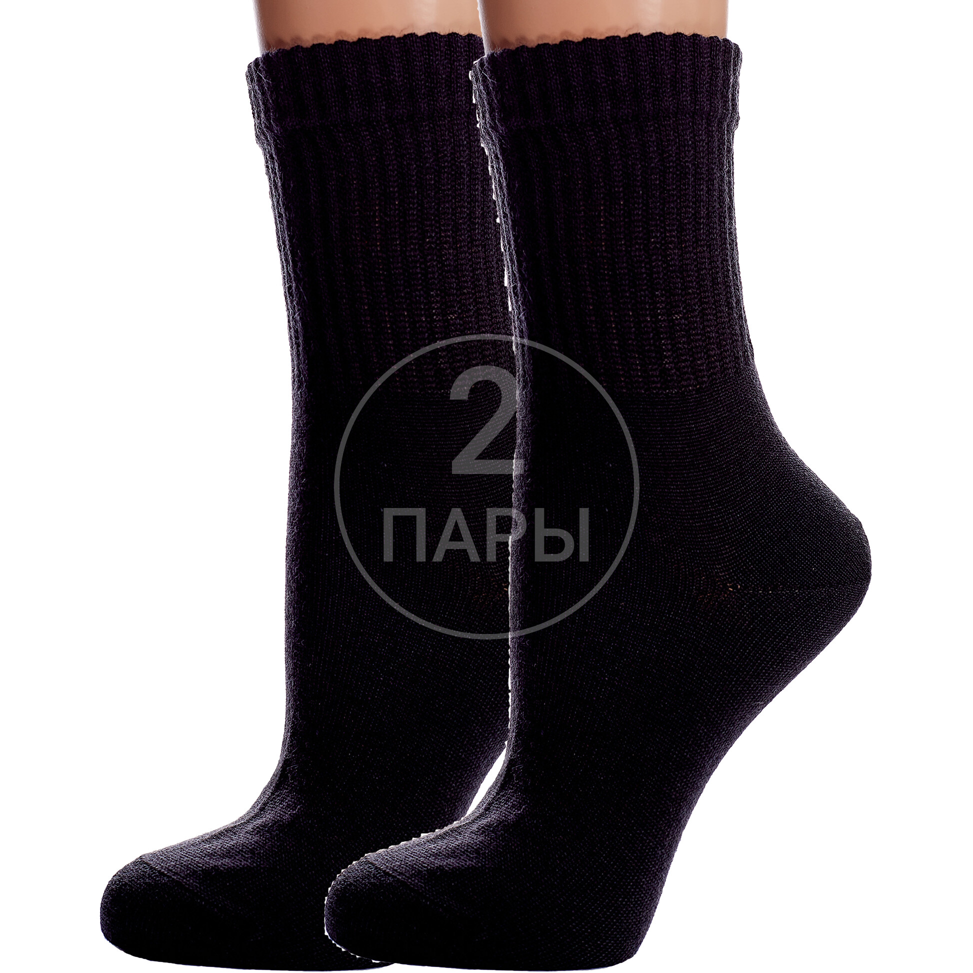 Комплект носков женских Para Socks 2-L2D2 черных 25, 2 пары