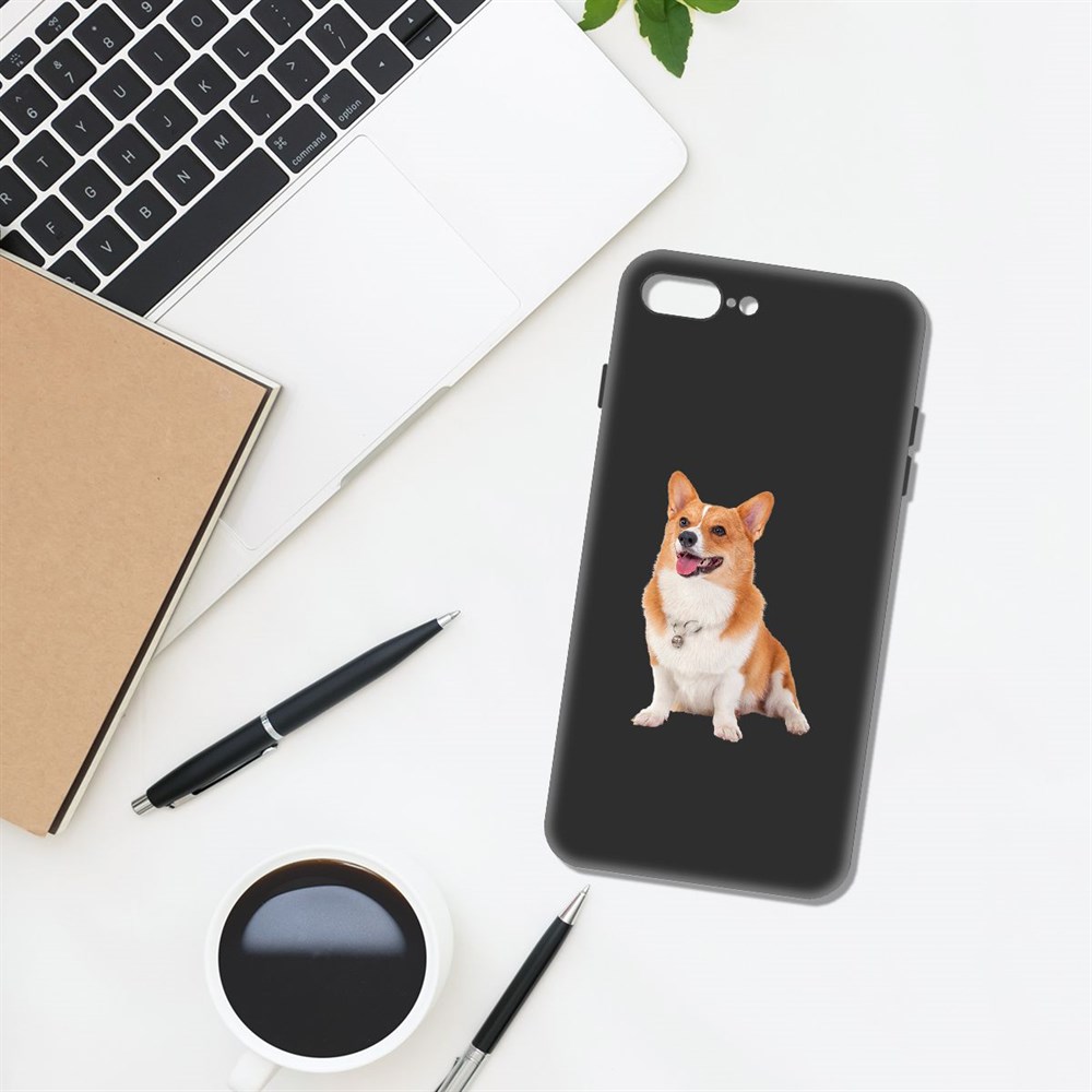 

Чехол-накладка Krutoff Soft Case Корги для iPhone 7 Plus/8 Plus черный