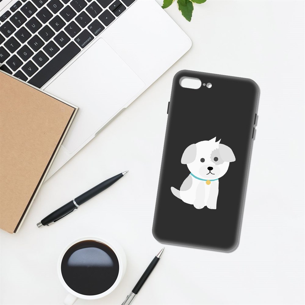 

Чехол-накладка Krutoff Soft Case Белый щенок для iPhone 7 Plus/8 Plus черный