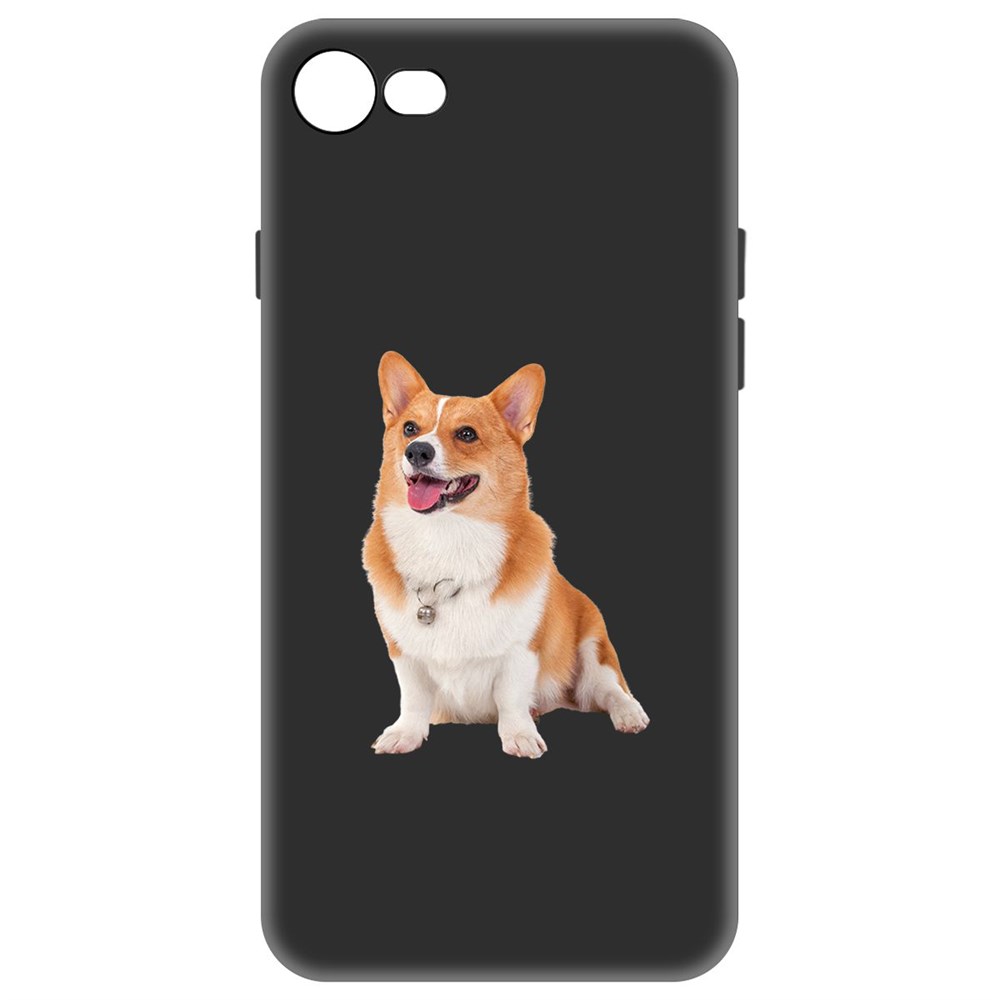 

Чехол-накладка Krutoff Soft Case Корги для iPhone SE 2020 черный