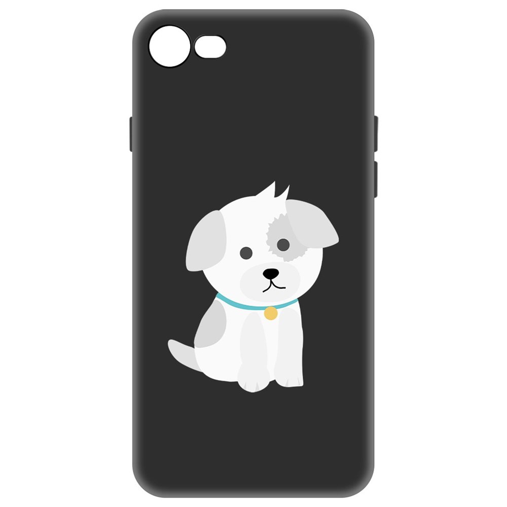

Чехол-накладка Krutoff Soft Case Белый щенок для iPhone 7/8 черный