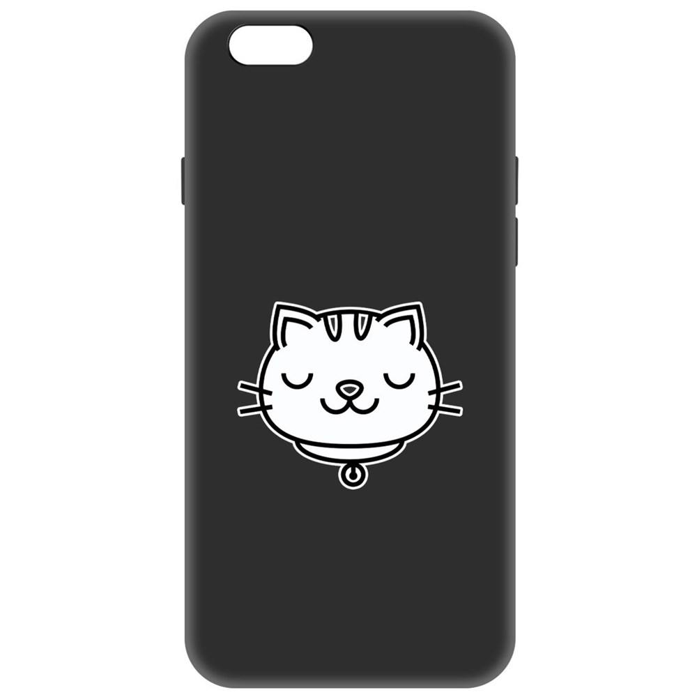 фото Чехол-накладка krutoff soft case черно-белая кошка для iphone 6 plus/6s plus черный