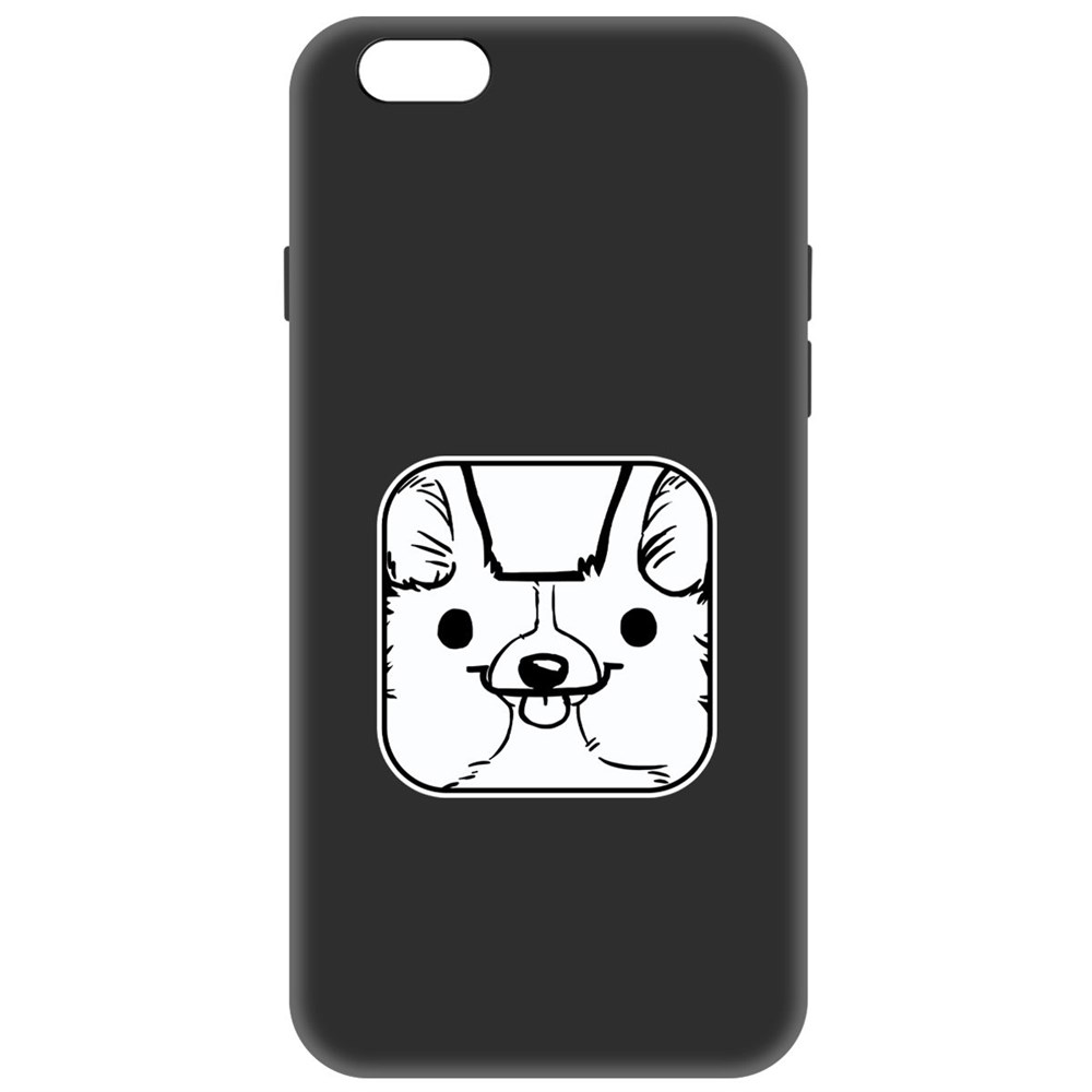 

Чехол-накладка Krutoff Soft Case Собачка в кубе для iPhone 6 Plus/6s Plus черный