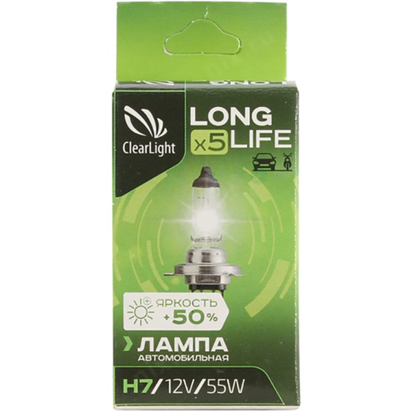 Лампа H7 Longlife +50% Яркость 12v-55w Галоген LEDO MLH7LL