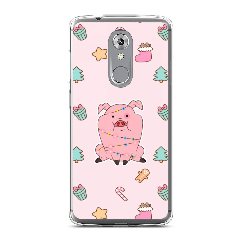 

Чехол на ZTE Axon 7 "Розовая свинка", Розовый;зеленый, 131450-5