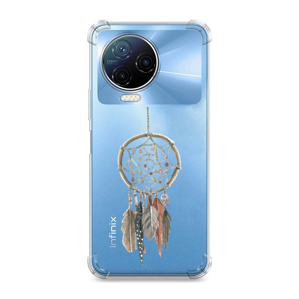 

Чехол Awog на Infinix Note 12 Pro 4G/ Note 12 (2023) "Ловец снов с перьями", Коричневый;зеленый, 3102251-1