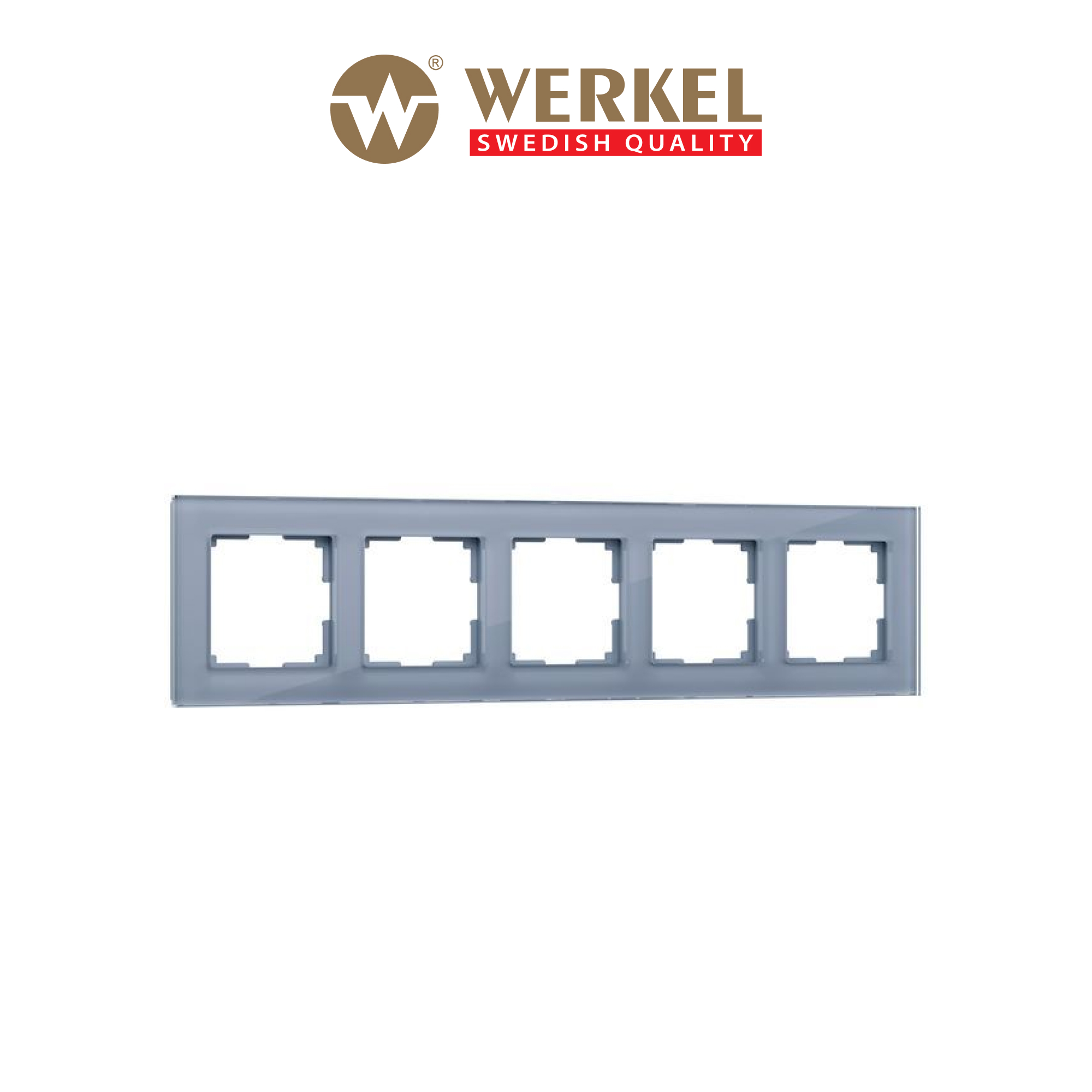 

Рамка для розетки / выключателя на 5 постов Werkel W0051115 Favorit серый стекло