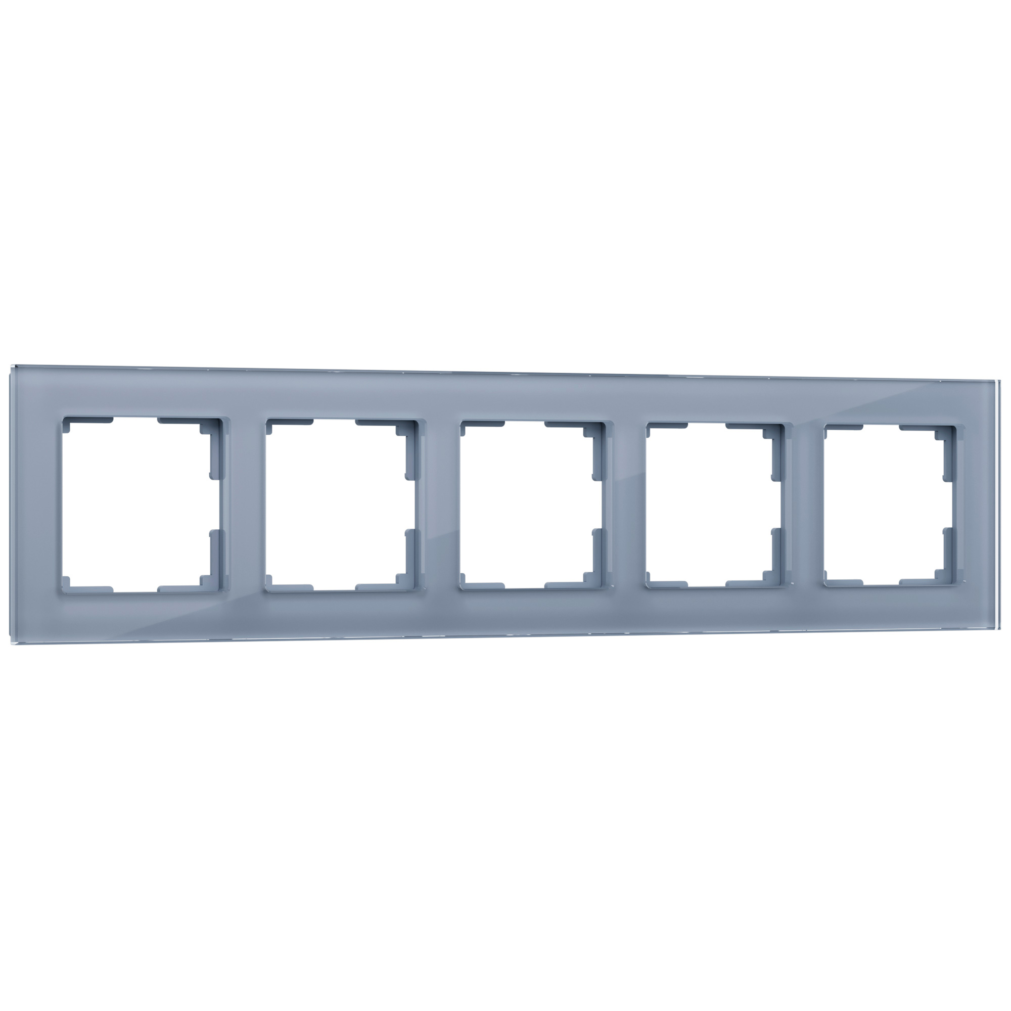 Рамка для розетки / выключателя на 5 постов Werkel W0051115 Favorit серый стекло кпб мокко белый р сем