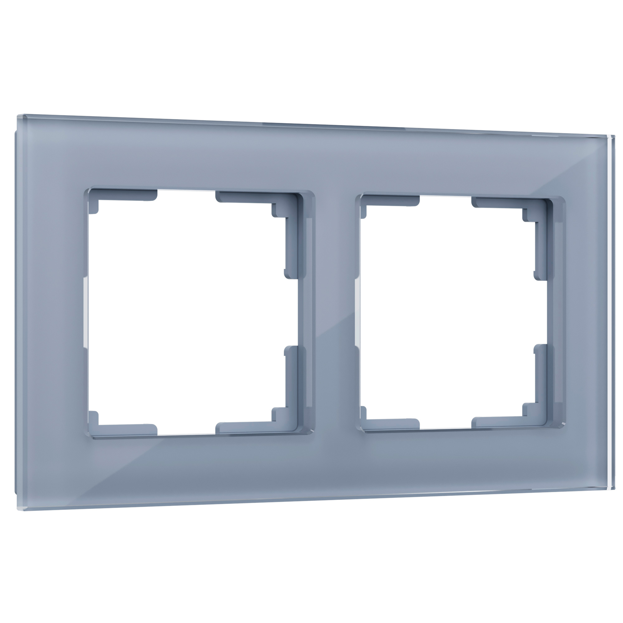 Рамка для розетки / выключателя на 2 поста Werkel W0021115  Favorit серый стекло