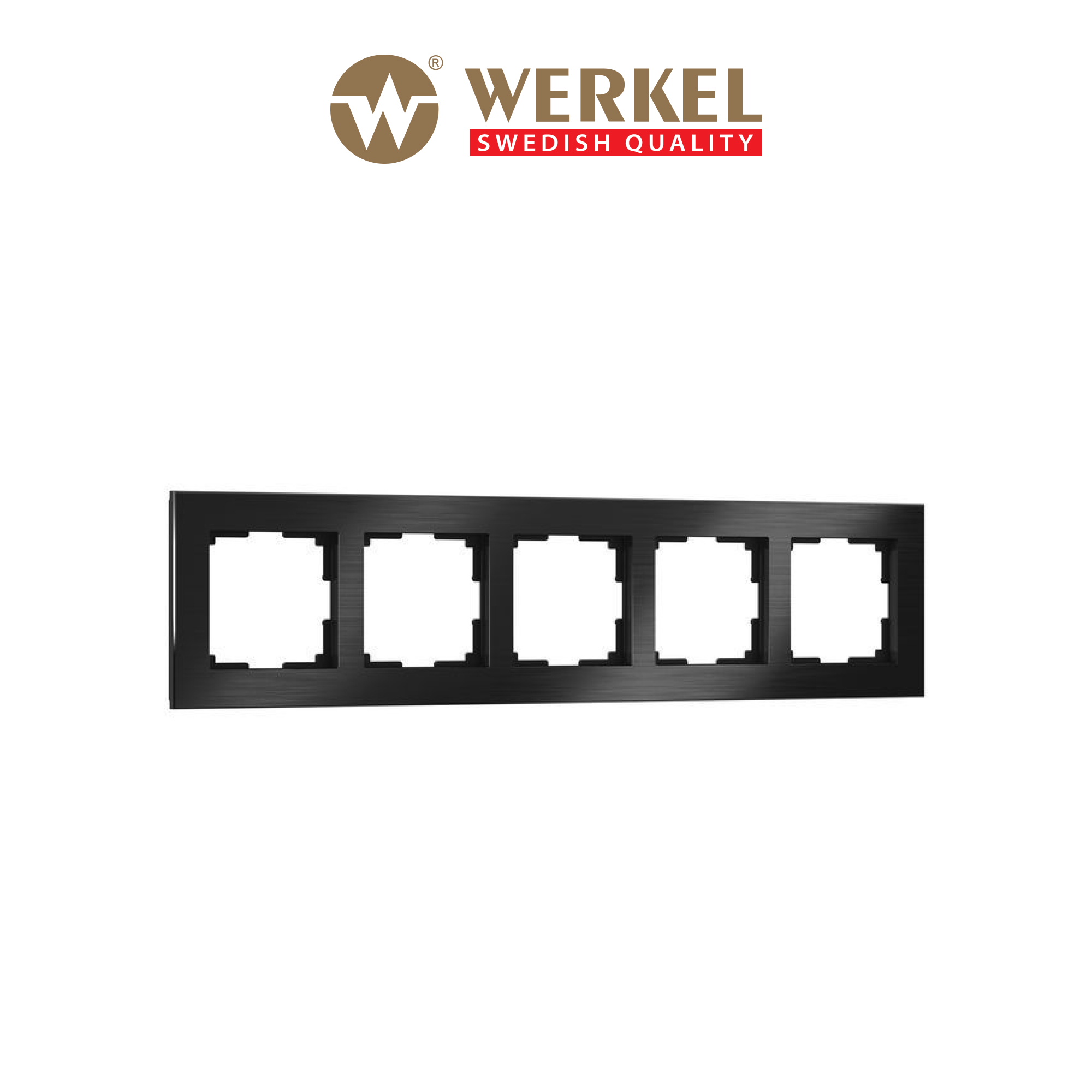 

Рамка для розетки / выключателя на 5 постов Werkel W0051708 Aluminium черный алюминий