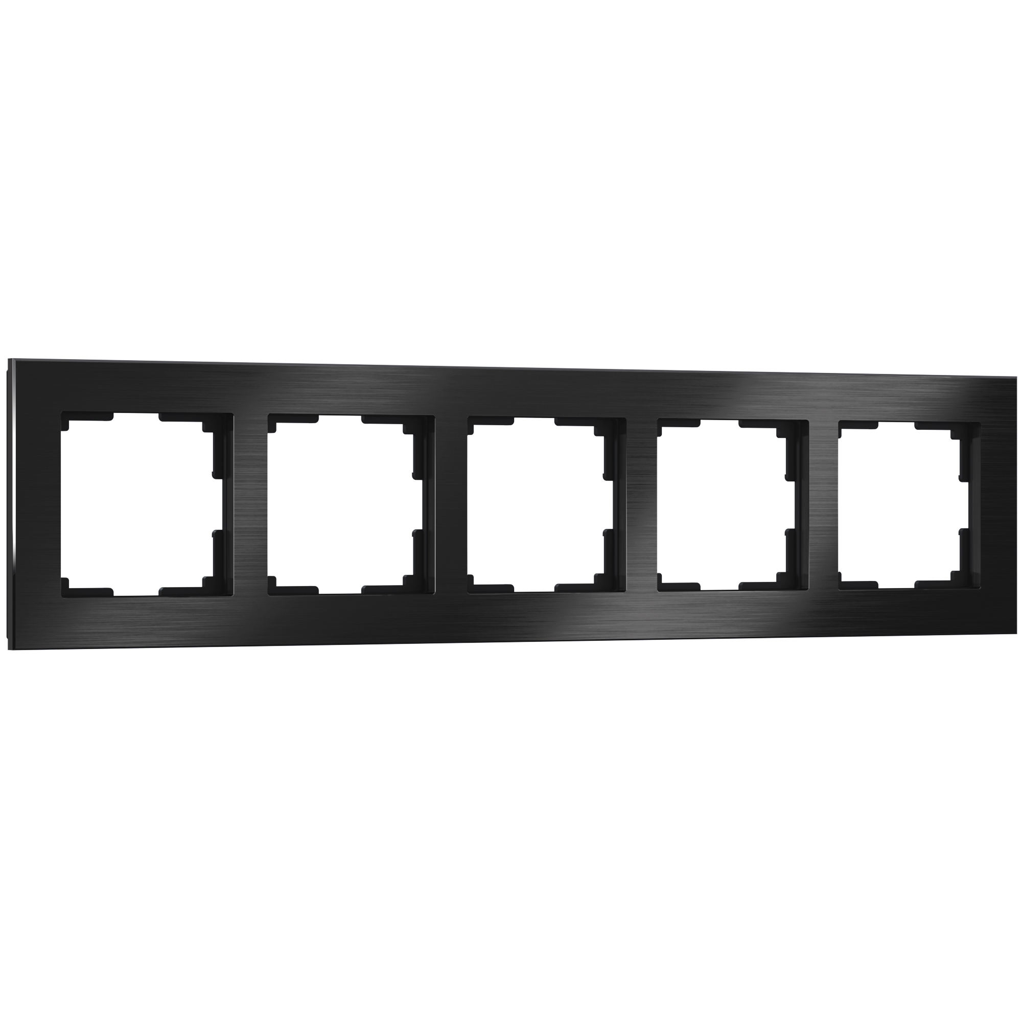Рамка для розетки / выключателя на 5 постов Werkel W0051708 Aluminium черный алюминий