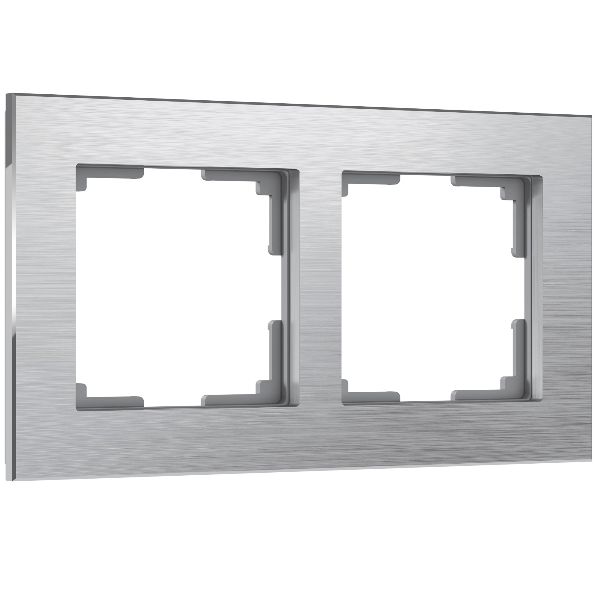 Рамка для розетки / выключателя на 2 поста Werkel W0021706 Aluminium алюминий