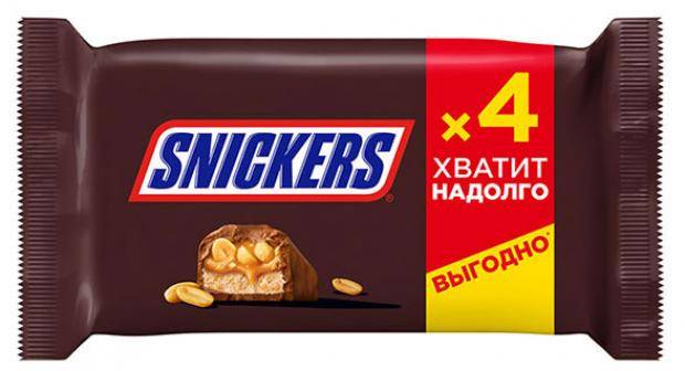 Шоколадный батончик Snickers 40 г х 4 шт