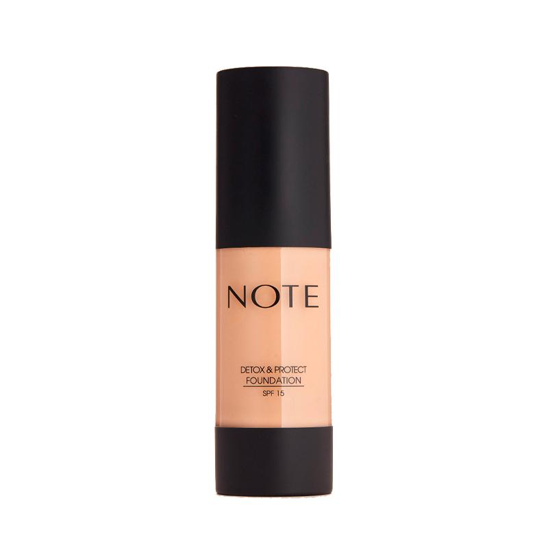 Тональная основа для лица Note Detox & Protect Foundation детокс-эффект тон 100 35 мл note cosmetics основа тональная защитная с детокс эффектом 116 detox and protect foundation spf15 30 мл